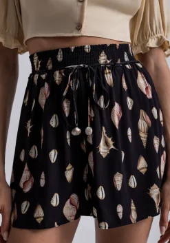 Best Lez a Lez Shell Print Short With Tie|