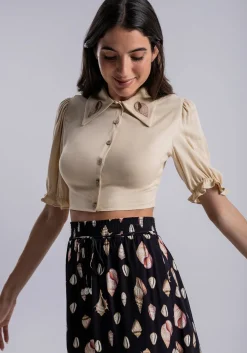 Best Lez a Lez Shell Print Short With Tie|