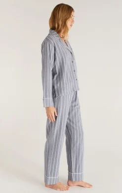 Sale Z Supply Sleep All Day Stripe Pj Set-Chambray Blue|