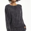 Sale Z Supply Sleep Over Tie-Dye Sweatshirt-Washed Black|