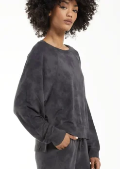 Sale Z Supply Sleep Over Tie-Dye Sweatshirt-Washed Black|