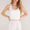 Outlet Z Supply Sneak Peek Rib Tank-White Sand|