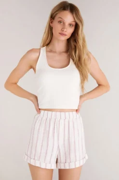 Online Z Supply Sneak Peek Rib Tank-White Sand|