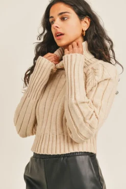 Discount Sadie & Sage Solana Turtle Neck Pullover-Beige|-New