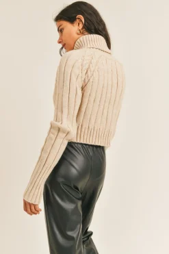 Discount Sadie & Sage Solana Turtle Neck Pullover-Beige|-New