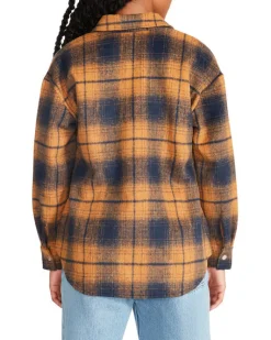 Outlet BB Dakota by Steve Madden Sophia Plaid Shacket-Peacoat Navy|