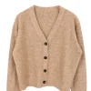 New The Korner Sparkly Cardigan-Beige|