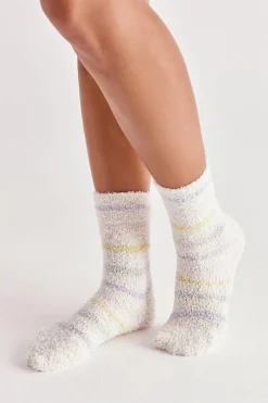 Sale Z Supply Stripe Plush Socks 2 Pack-Bone And Yellow|