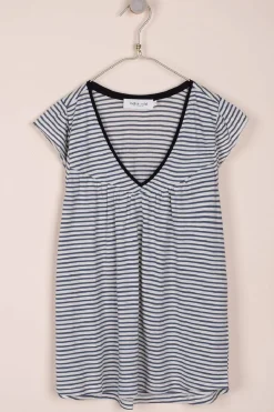 Outlet Indi & Cold Stripe V-Neck T-Shirt|