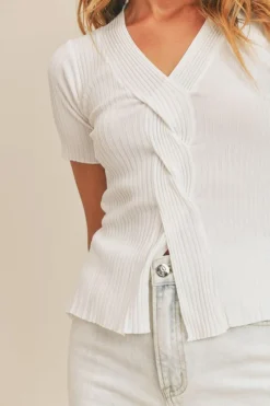 Outlet Sage The Label Swift Stroll Twist Front Knit Top|