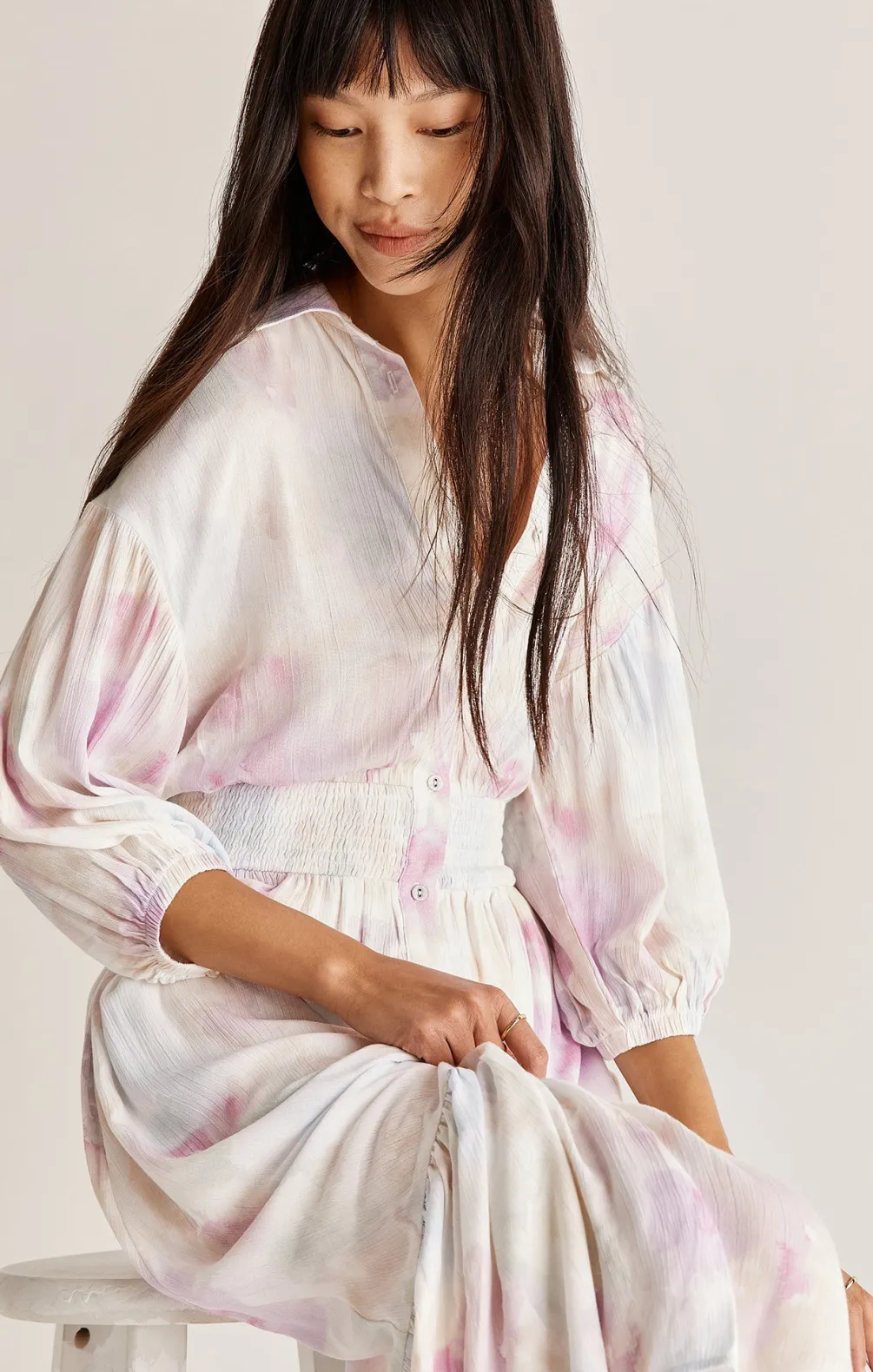 Outlet Z Supply Tanya Watercolor Maxi Dress|