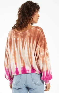 Online Z Supply Tempest Sorbet Skies Tie-Dye Pullover-Sahara|