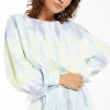 Discount Z Supply Tempest Sorbet Skies Tie-Dye Pullover-Lavender Grey|