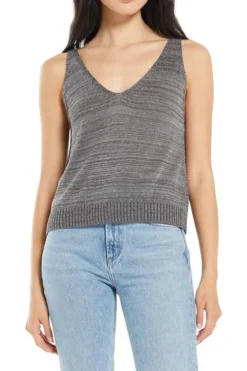 Online Z Supply Thalia V-Neck Sweater Tank-Charcoal|