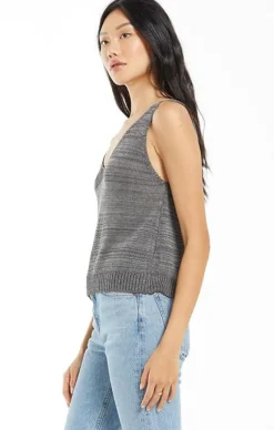 Online Z Supply Thalia V-Neck Sweater Tank-Charcoal|
