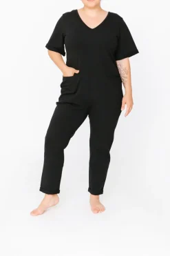 Discount Smash + Tess The Aria Romper In Midnight Black|Smash & Tess
