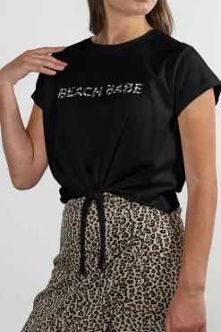 Hot Brunette the label The "Beach Babe" Tee-Black| Koy Resort X Brunette