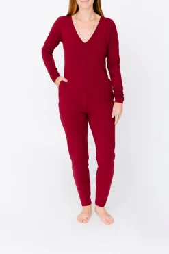 Outlet Smash + Tess The Friday Romper-Bold Burgundy|