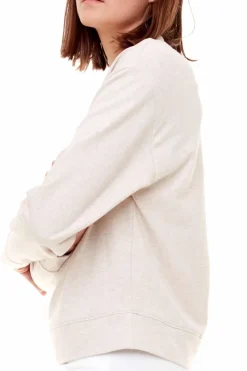 Sale Up! Twill Long Sleeve Top-Oatmeal|