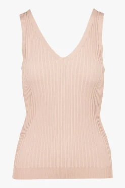 Sale The Korner V-Neck Rib Tank Top-Beige|