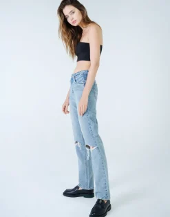 Sale Unpublished Willa Super High Rise Mom Fit Straight Leg-Rogue|