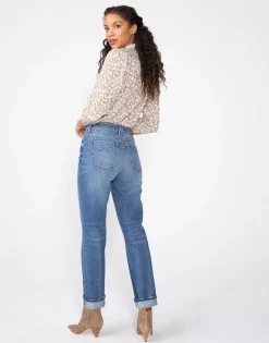 Outlet Unpublished Willa Super High Waist Mom Fit Straight Leg In Lapis|