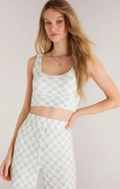 Sale Z Supply Zoe Checker Tank Bra-Cloud Dancer|